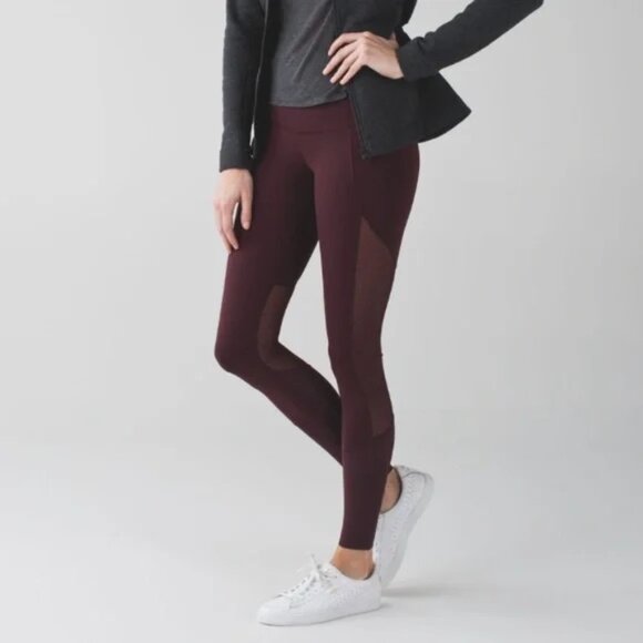 Lululemon Barre Star Leggings in Maroon (Bordeaux) - Picture 1 of 6